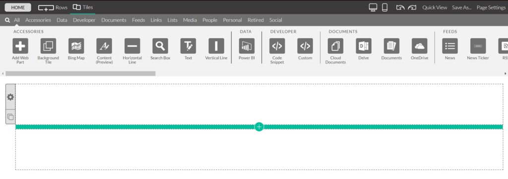 LiveTiles Page Designer V5 Canvas