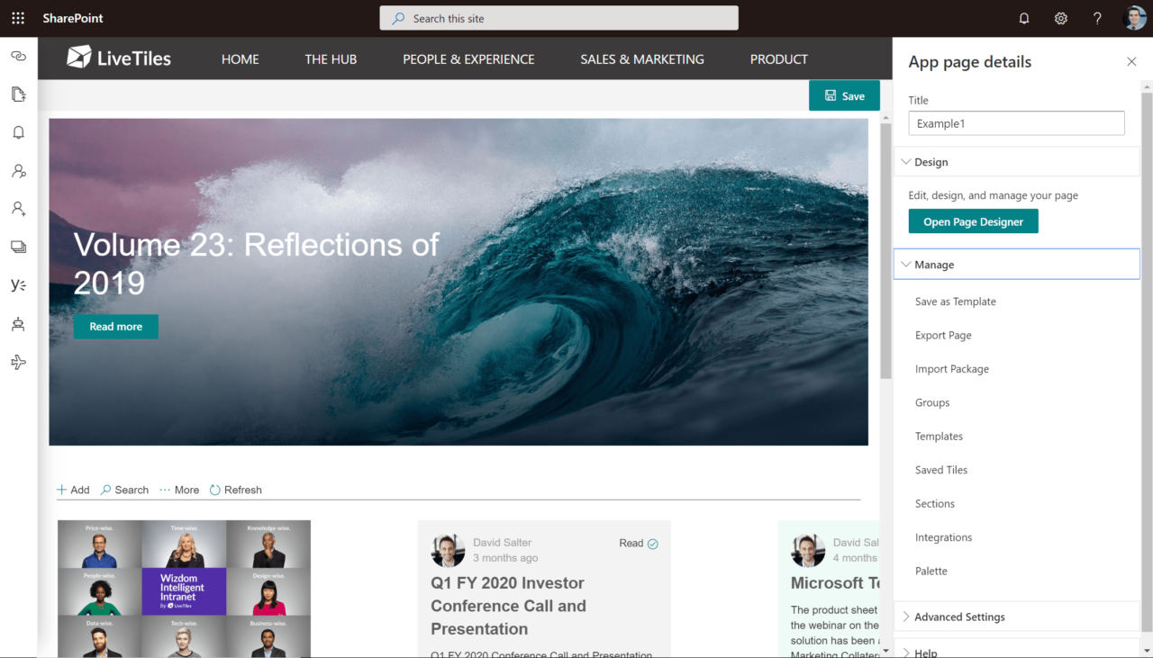 Example of a page created with V5 Modern.