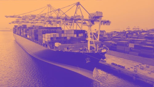 A large freight ship