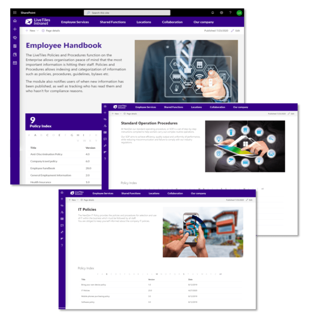 Intranet content governance with LiveTiles