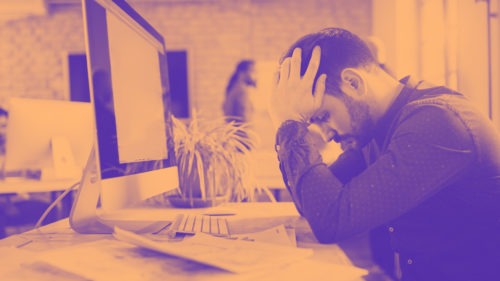 Stressed male worker