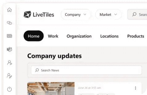 Company update on Sharepoint intranet